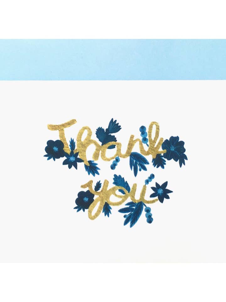 Blu Notte Floreale | Biglietto di Ringraziamento per la vendita all'ingrosso da parte di Colourina Design