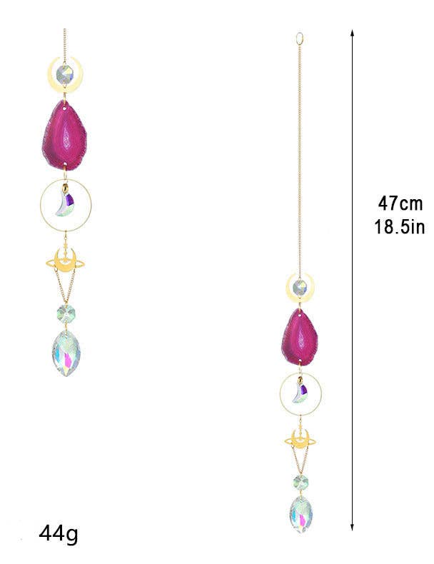 Dipped Shop - Wholesale Suncatcher - Colorful Agate Sun Moon Crystal Suncatcher DP25D6877