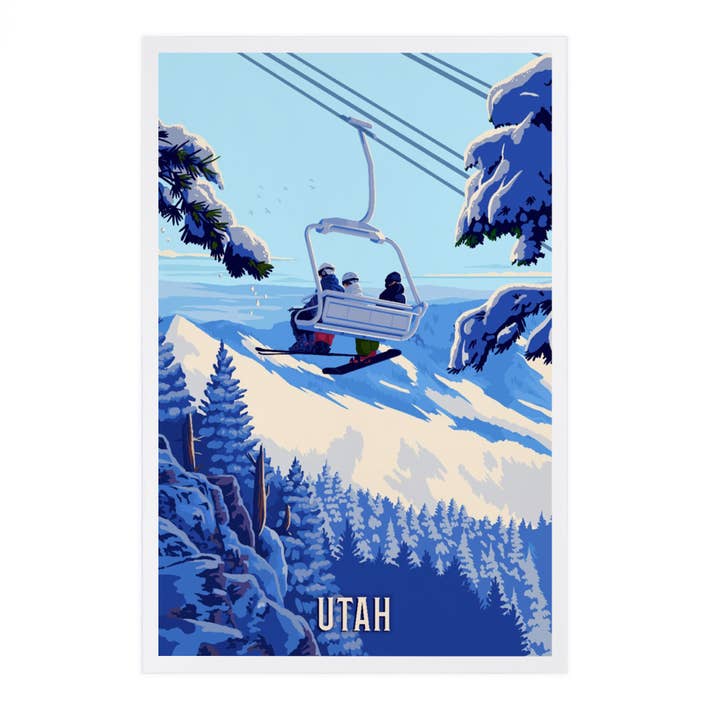 Lantern Press - Vendita all'ingrosso Cartoline - CARTOLINE PREMIUM Utah, Ski Lift Above The Trees