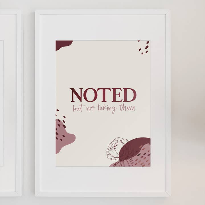 Noteret (Men ikke tager dem) - Kunsttryk for engroshandel hos Black Luxury Loft