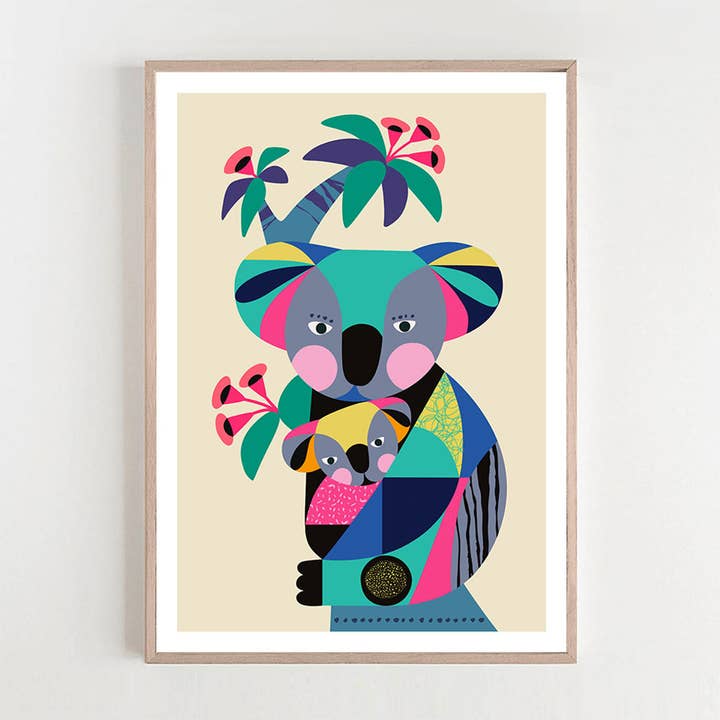 3 Birdies Studio - Wholesale Art print - Mommy and Baby Koala Art Print1