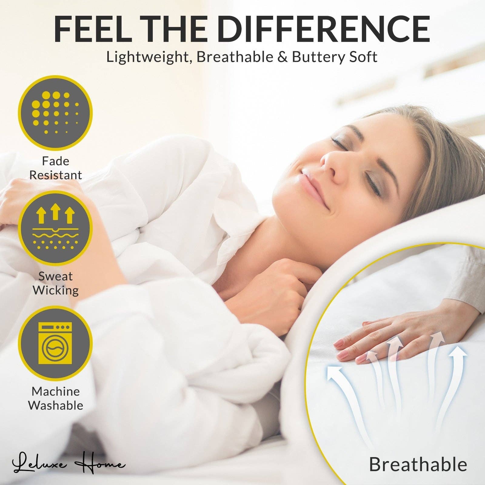 Leluxe Home - Venta al por mayor Juegos de sábanas - Juego de 6 sábanas a rayas Leluxe Home - 100 % microfibra extra suave y sin arrugas6