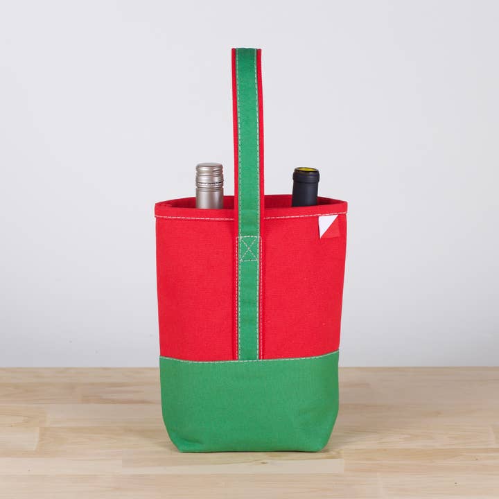 Holiday 2-Bottle Wine Totes for wholesale by ShoreBags