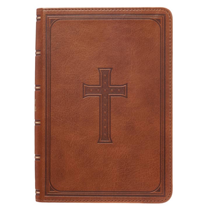 Christian Art Gifts - Wholesale Book - Adult - KJV Bible Compact LP Faux Leather, Saddle Tan
