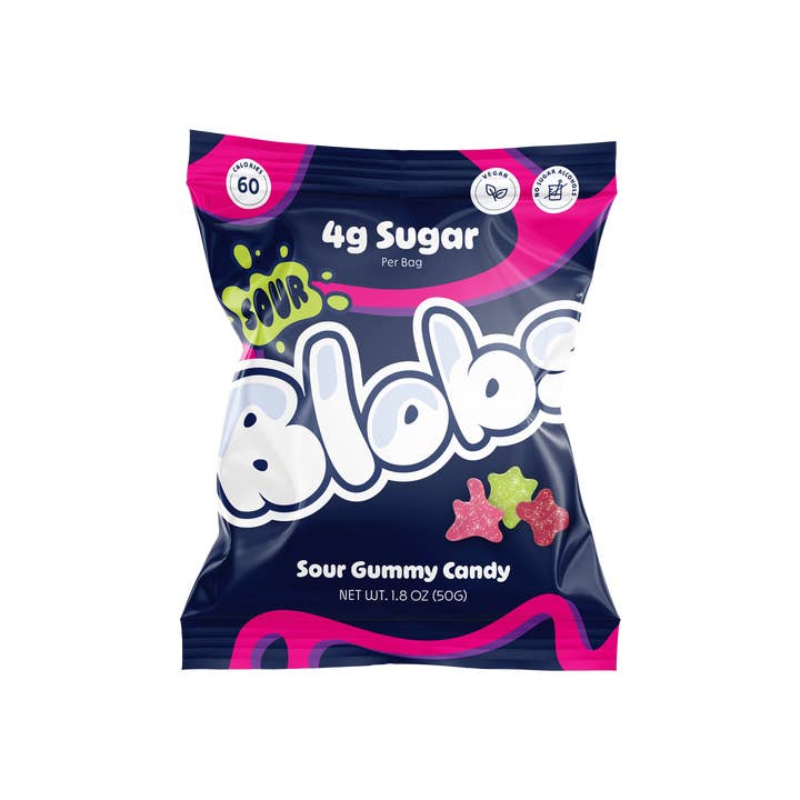 Blobs - Wholesale Gummy - SOUR Blobs Low Sugar Gummy Candy - Mixed Sour Bag0