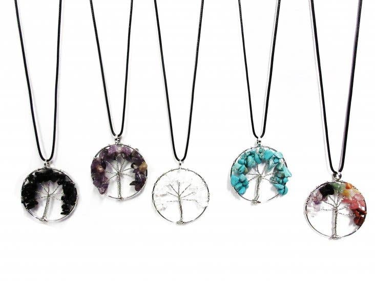 Magic Touch Corp - Wholesale Pendant/Charm Necklace - Semi Precious Stone Tree of Life Necklace0