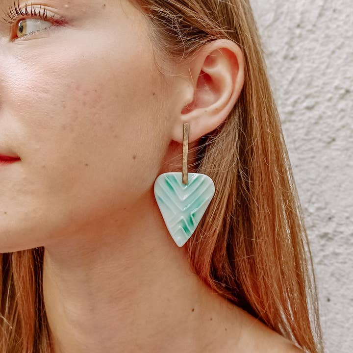 Brincos Compridos em Porcelana por atacado de 5elements_handbuiltart