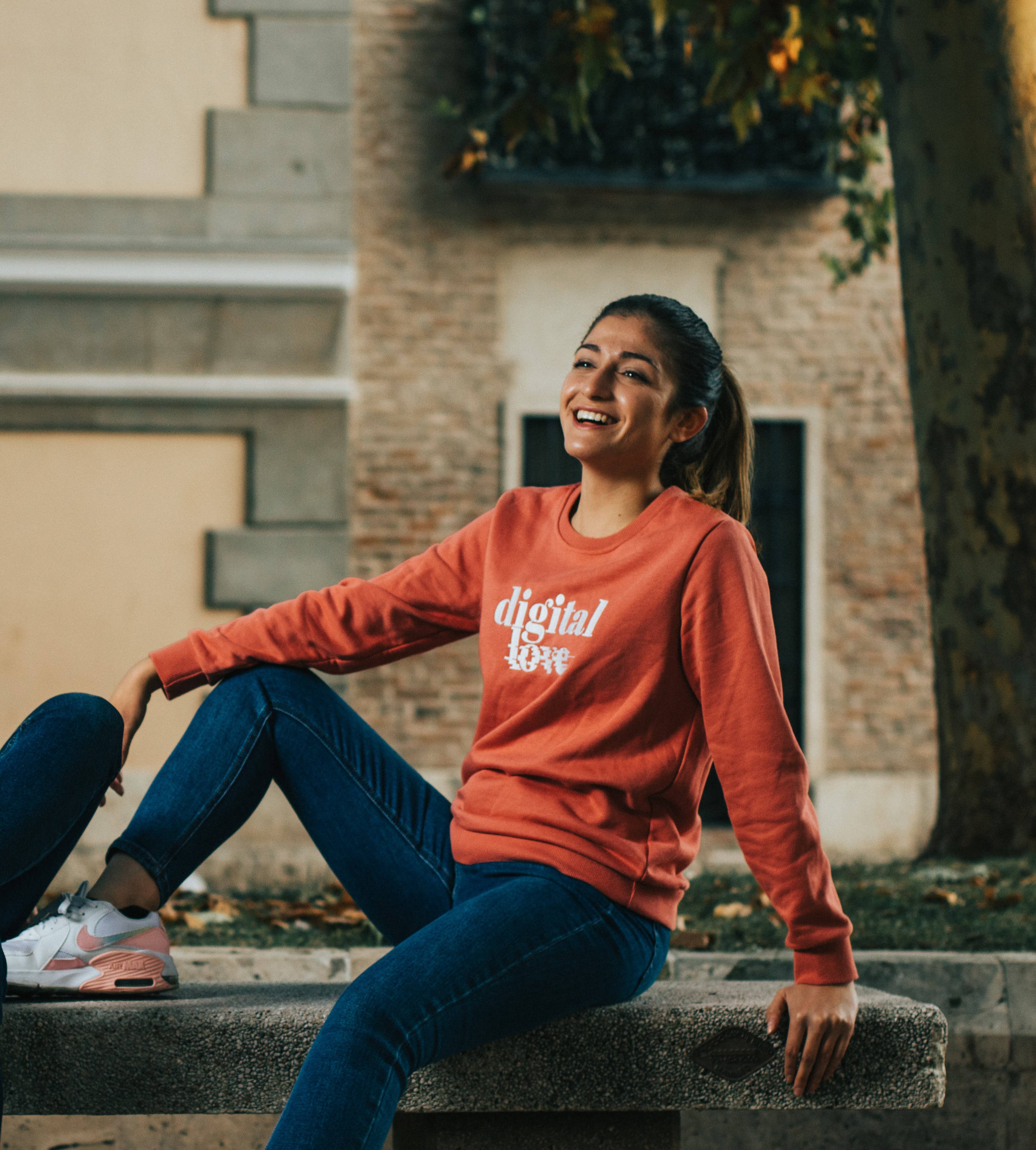 White and Coral Digital Sweatshirt for wholesale on Faire