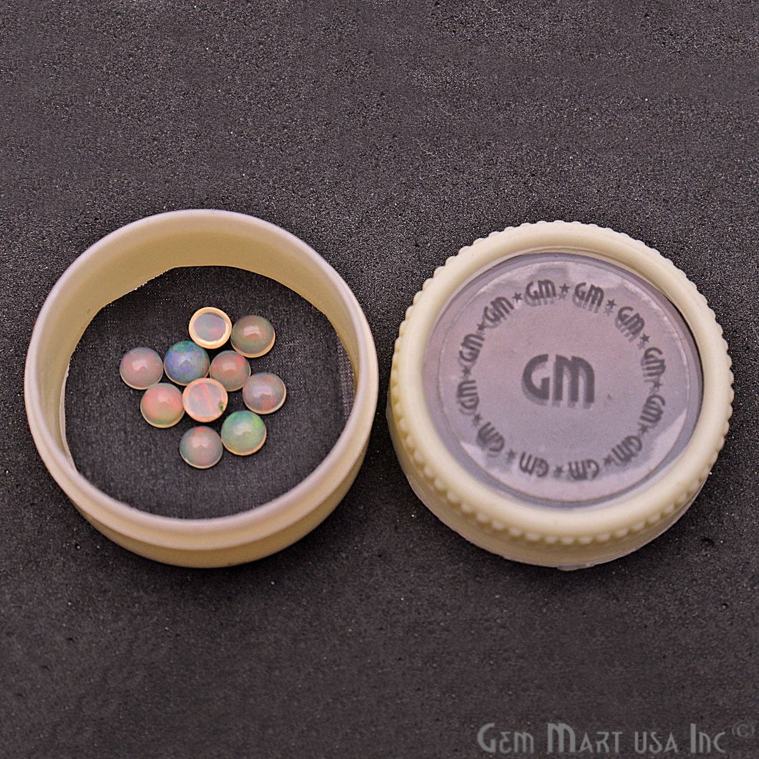 GemMartUSA - Venta al por mayor Piedras/cristales espirituales - Gema suelta de cabujón redondo de ópalo etíope natural, 4 mm, 10 unidades5