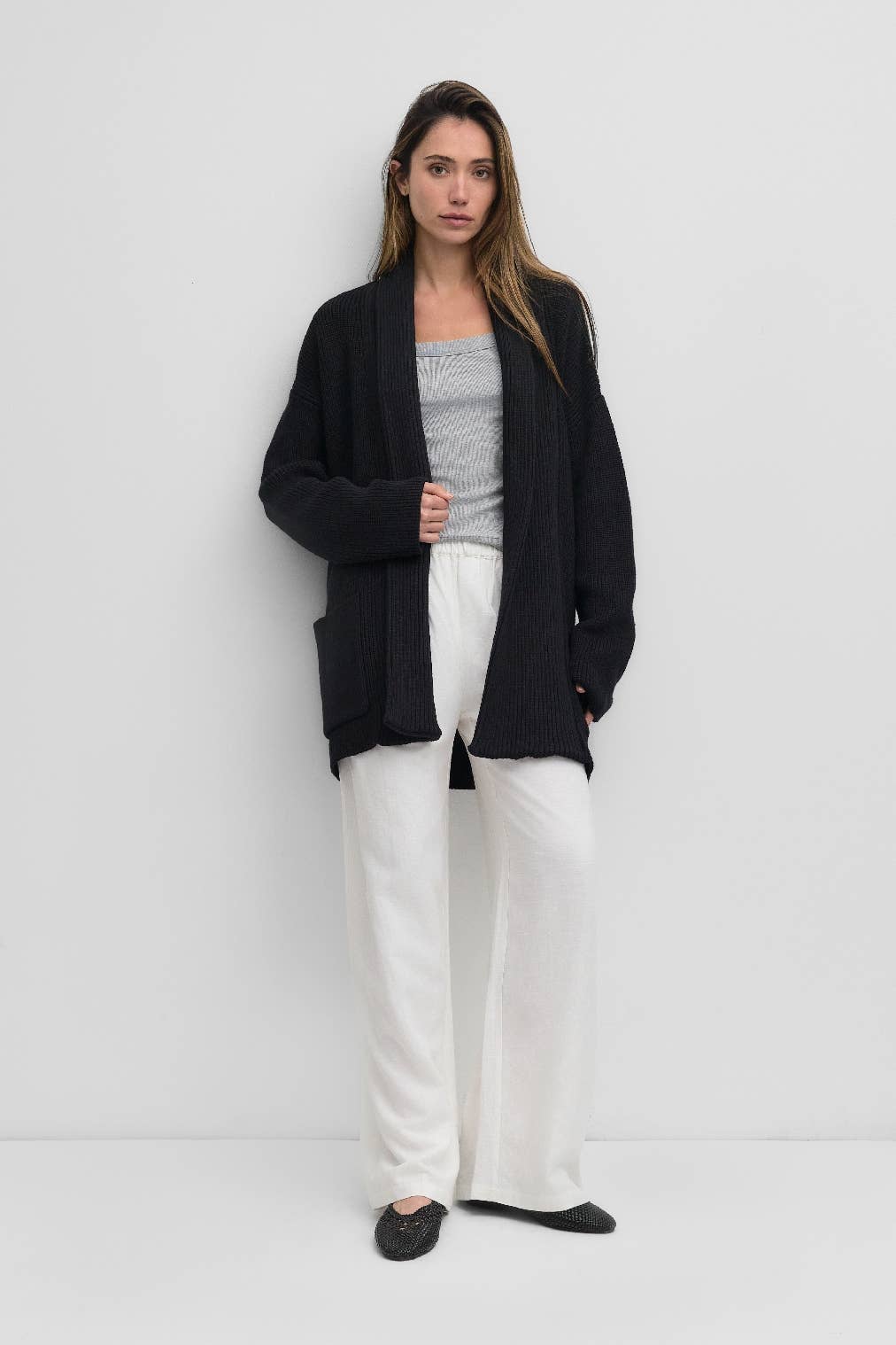 MOD REF - Vente Cardigan – femme - Le Cardigan Lynn | Cardigan à Col Châle Oversize0