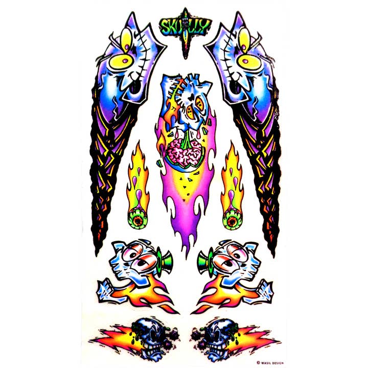 Sticker - Rad Decalz - Skully - 10 Piece Set for wholesale by Square Deal Recordings & Supplies