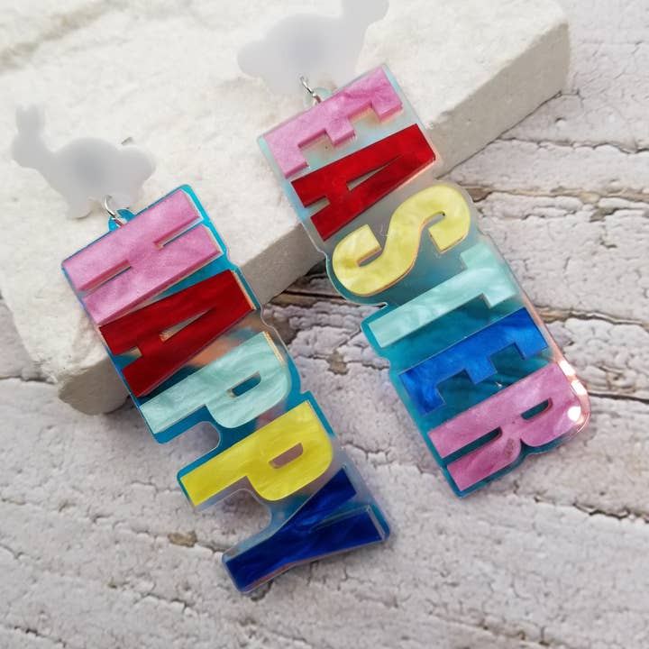 Treasure Wholesale - Wholesale Dangle Earrings - HAPPY EASTER Earrings0