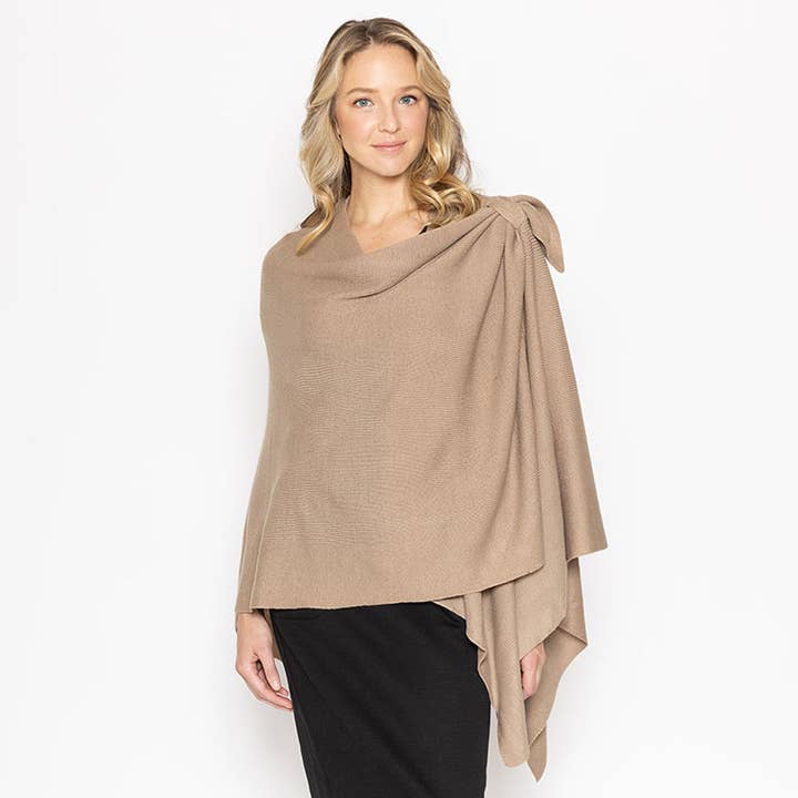 Fashion City - Wholesale Kimono - Women's - Women's Solid Ruana with Shoulder Strap3