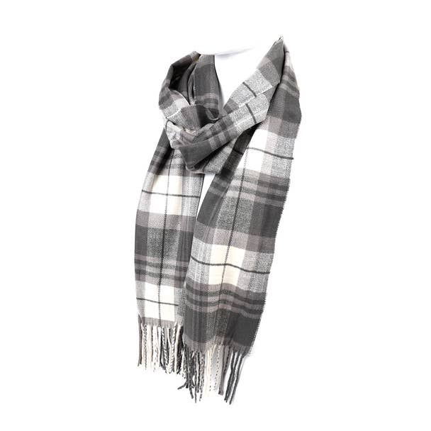 Acrylic Plaid Cashmere Feel Winter Scarve for wholesale by Selini New York