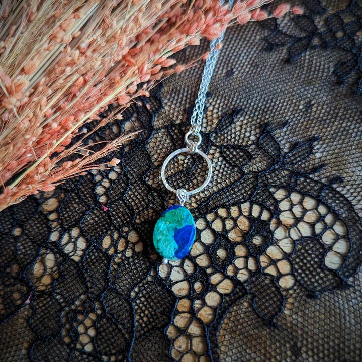 Maxi Cif Designs - Wholesale Pendant/Charm Necklace - Malachite Azurite Globe Necklace2