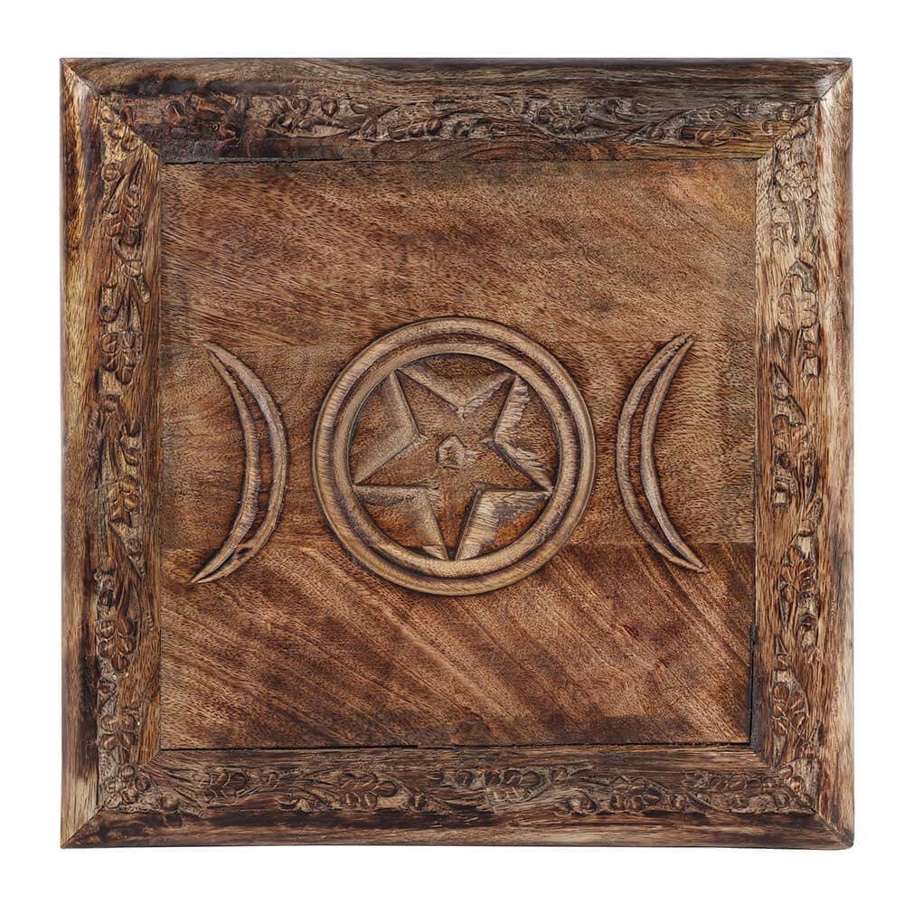 Something Different Wholesale - Wholesale Side Table - Triple Moon Altar Table with Detailed Border2