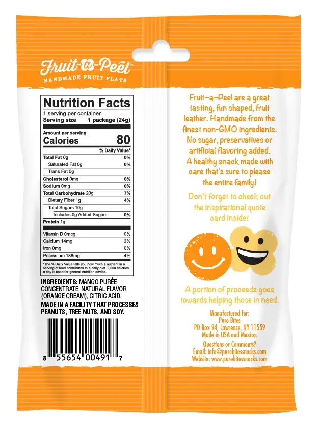 Fruit-a-Peel - Wholesale Fruit Snacks - Fruit-a-Peel Tangy Orange Cream Fruit Flats2