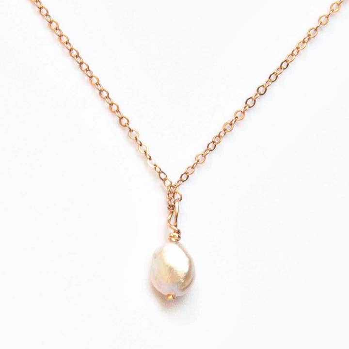 Tiny Keshi Pearl Drop Necklace for wholesale by Oohjacquelina Jewelry