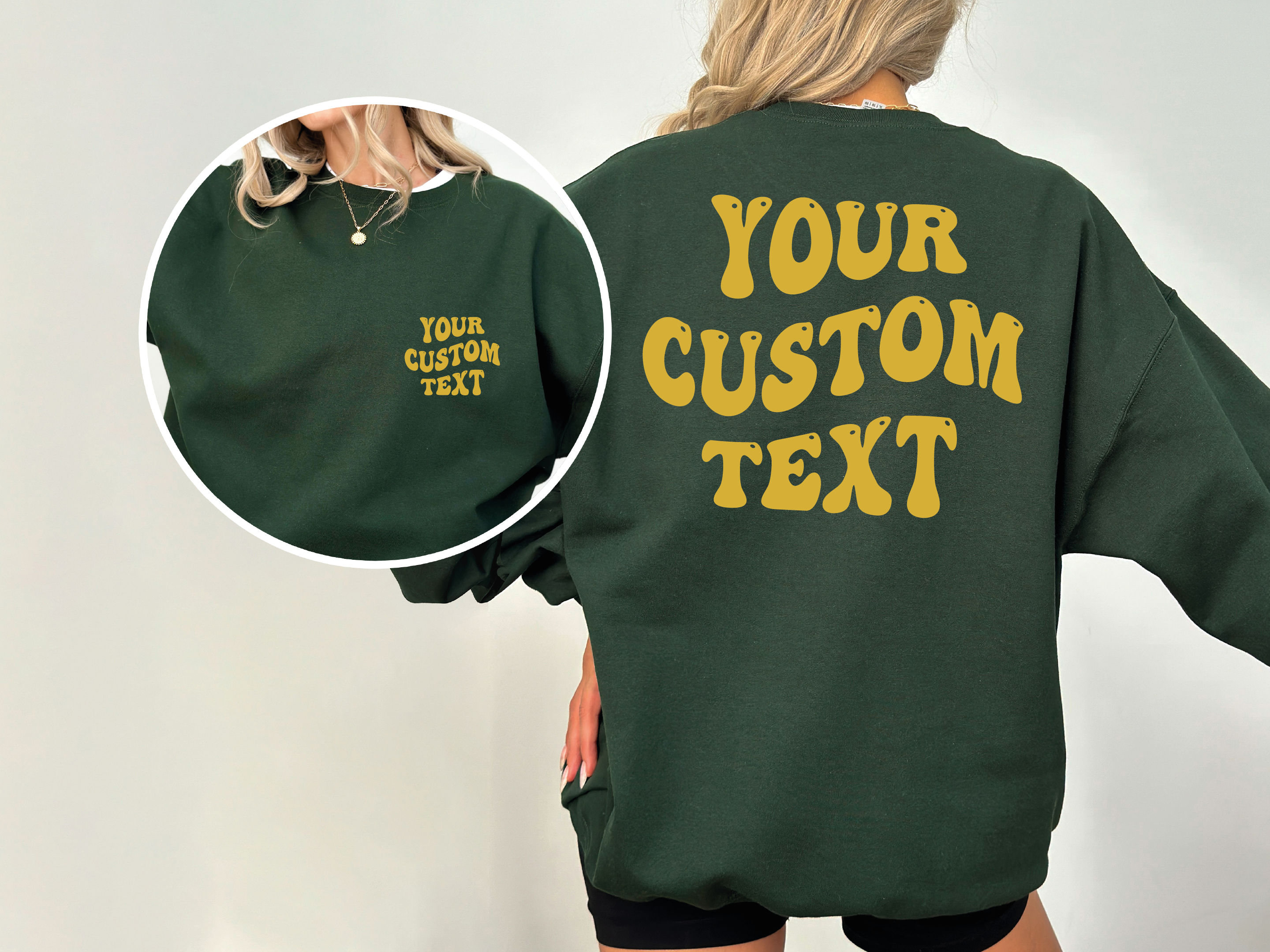 MAYA TX - Wholesale Graphic Sweatshirt - Unisex - Custom Sweatshirt and Hoodie, Your Text Custom Sweater X4525