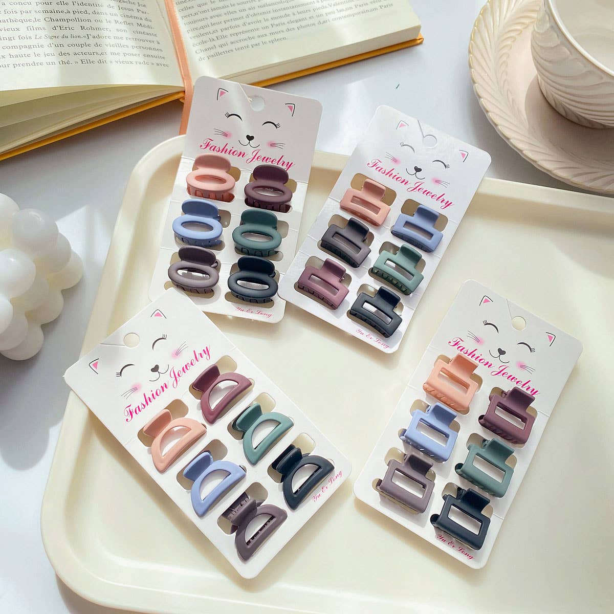 ACCITY - Wholesale Hair Clip - Women's - Set of 6 Small Claw Hair Clips, Simple & Chic_CWAHA038614