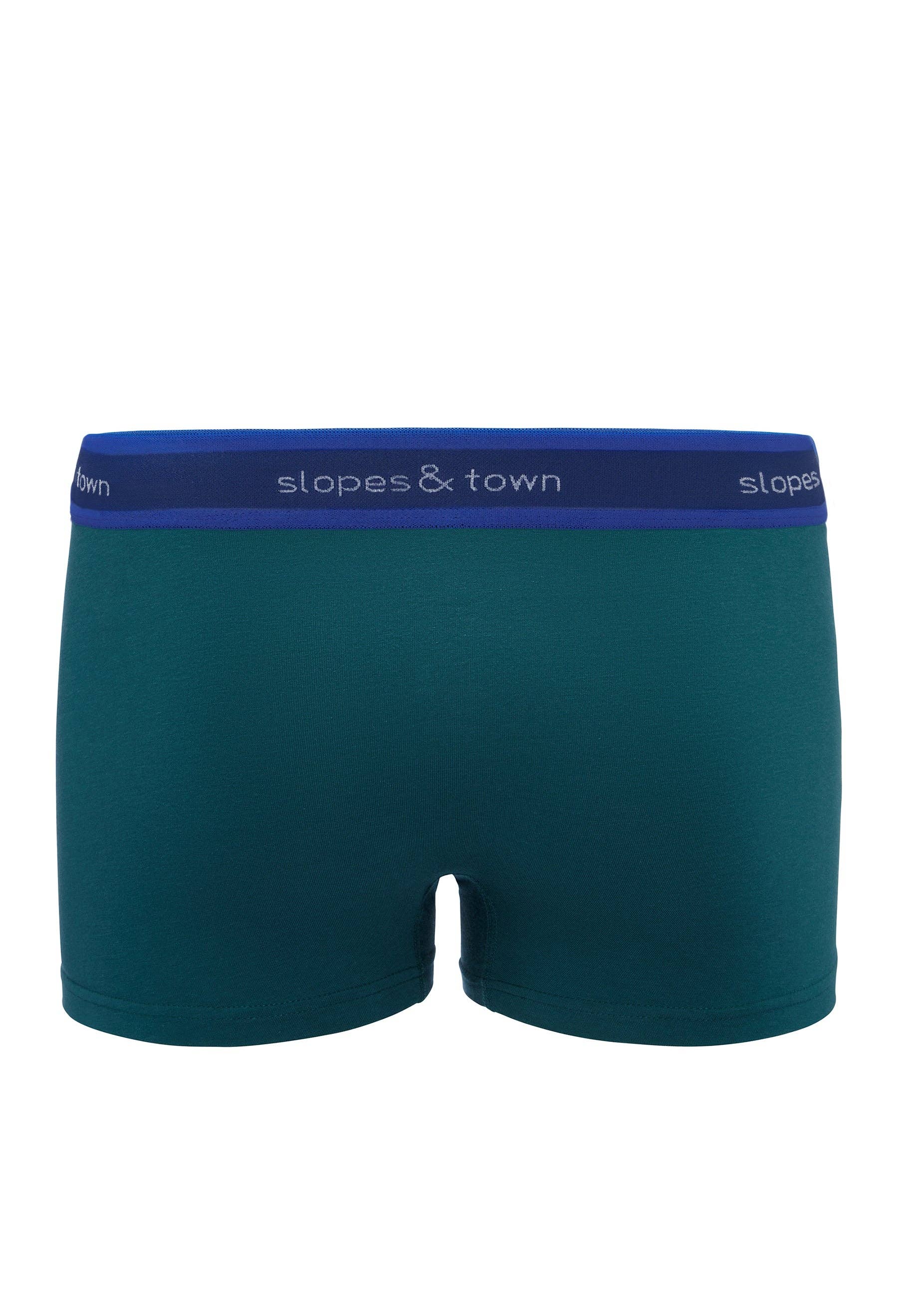 Slopes&Town – wholesale Underwear – Men's – Bamboo boxer trunks plain green1