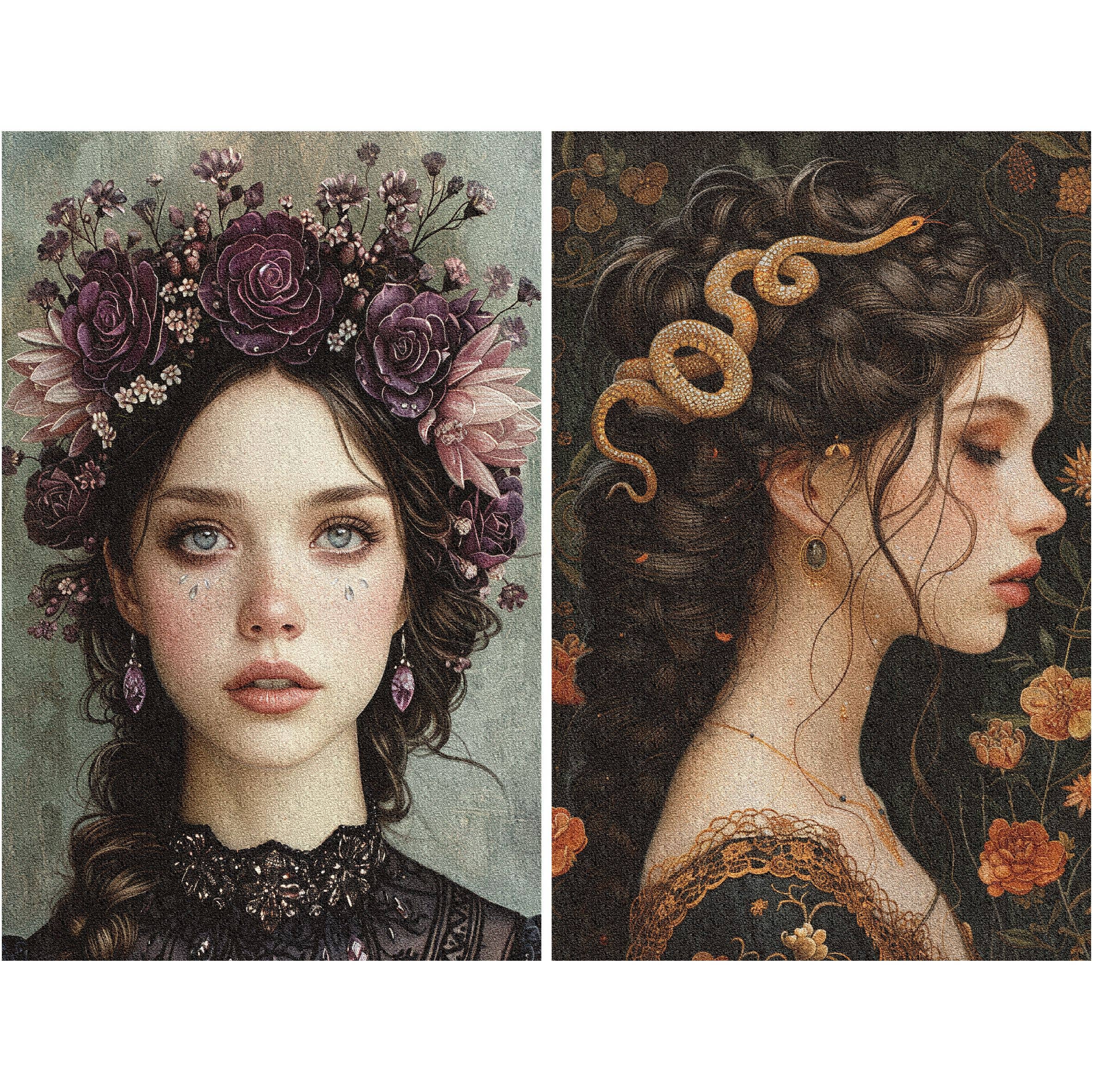 Craft Kreatively – wholesale Hantverkstillbehör – Ricepapper för decoupage med damer i hattar - A4, 6 ark – Crafts4