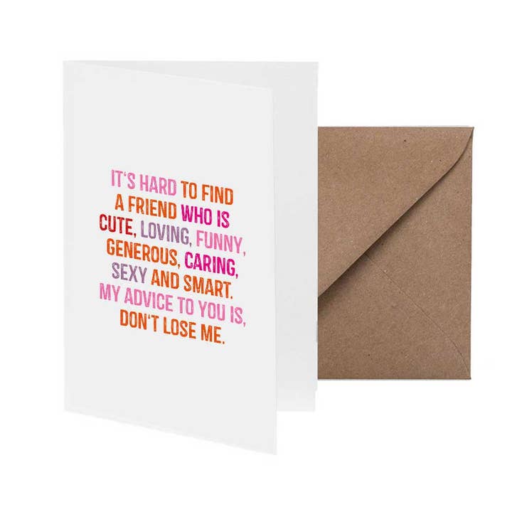 Biglietto d'auguri È difficile trovare un amico, che sia… per la vendita all'ingrosso da parte di Fritzante