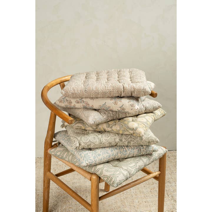 Indaba Trading - Wholesale Chair Cushion - Nori Block Print Chair Pad