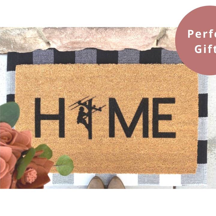 Lineman Doormat for wholesale by PaintedStorkDesigns