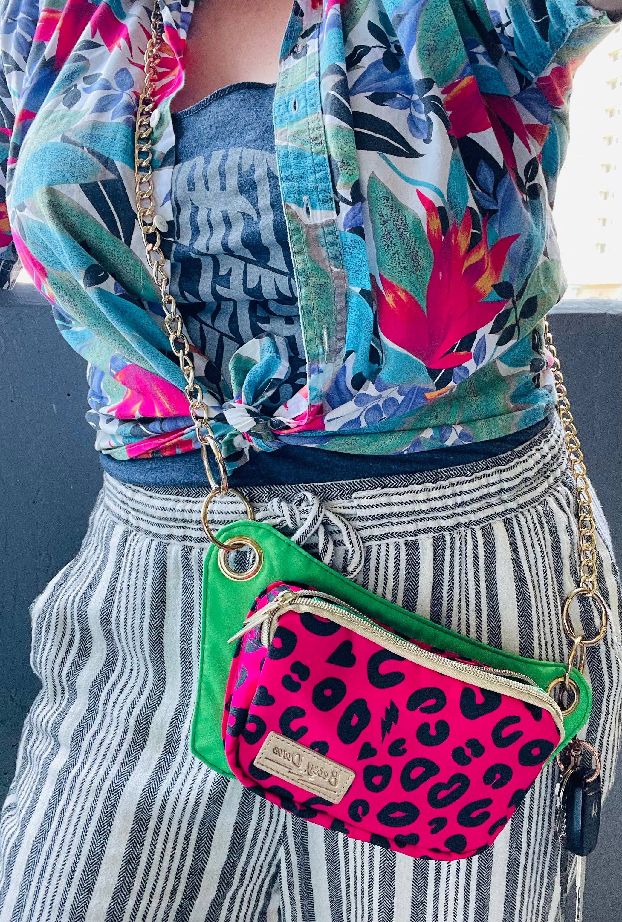 Betsy Dare - Wholesale Crossbody Bag - Women's - Hot Pink Electric Leopard Lisa Convertible Crossbody/Belt Bag5