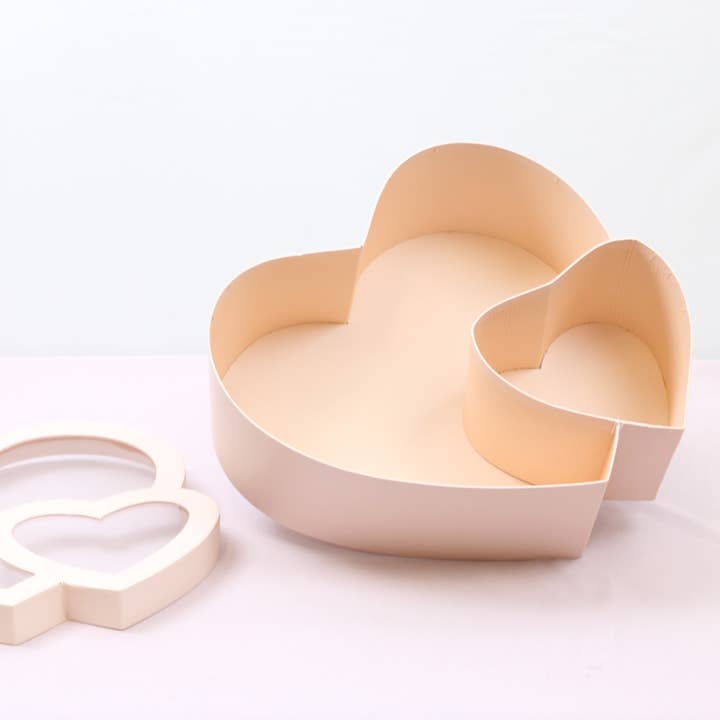 Elegant Design Supply - Wholesale Gift Box - Double Heart Flower Gift Box with Lid - Various Colors - For Preserved/ Eternal Rose / Gift / Chocolate Strawberries Arrangements7