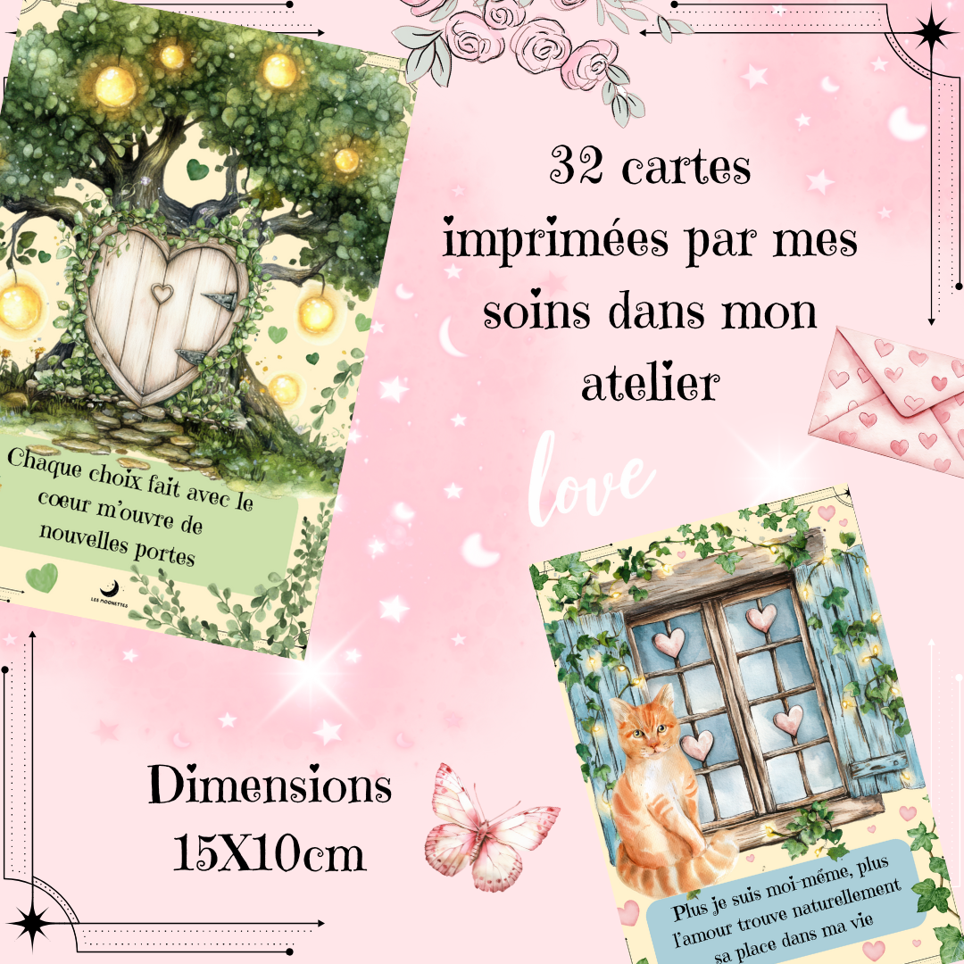 Les Moonettes - Vendita all'ingrosso Tarocchi - 32 Carte di Affermazioni Positive - Incantesimi d’Amore2