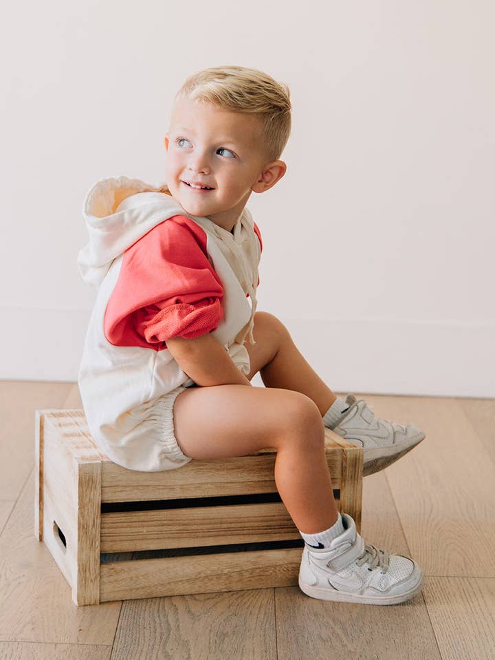 Hooded Bubble Romper for wholesale by Cub + Co, LLC