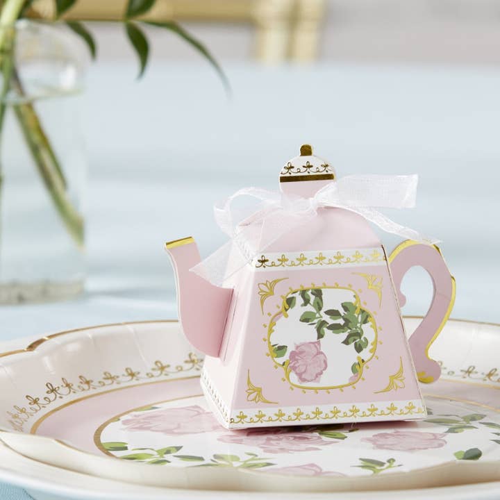 Kate Aspen - Vente Sachet cadeau/boîte cadeau pour invités - Tea Time Whimsy Lot de 24 théière Rose