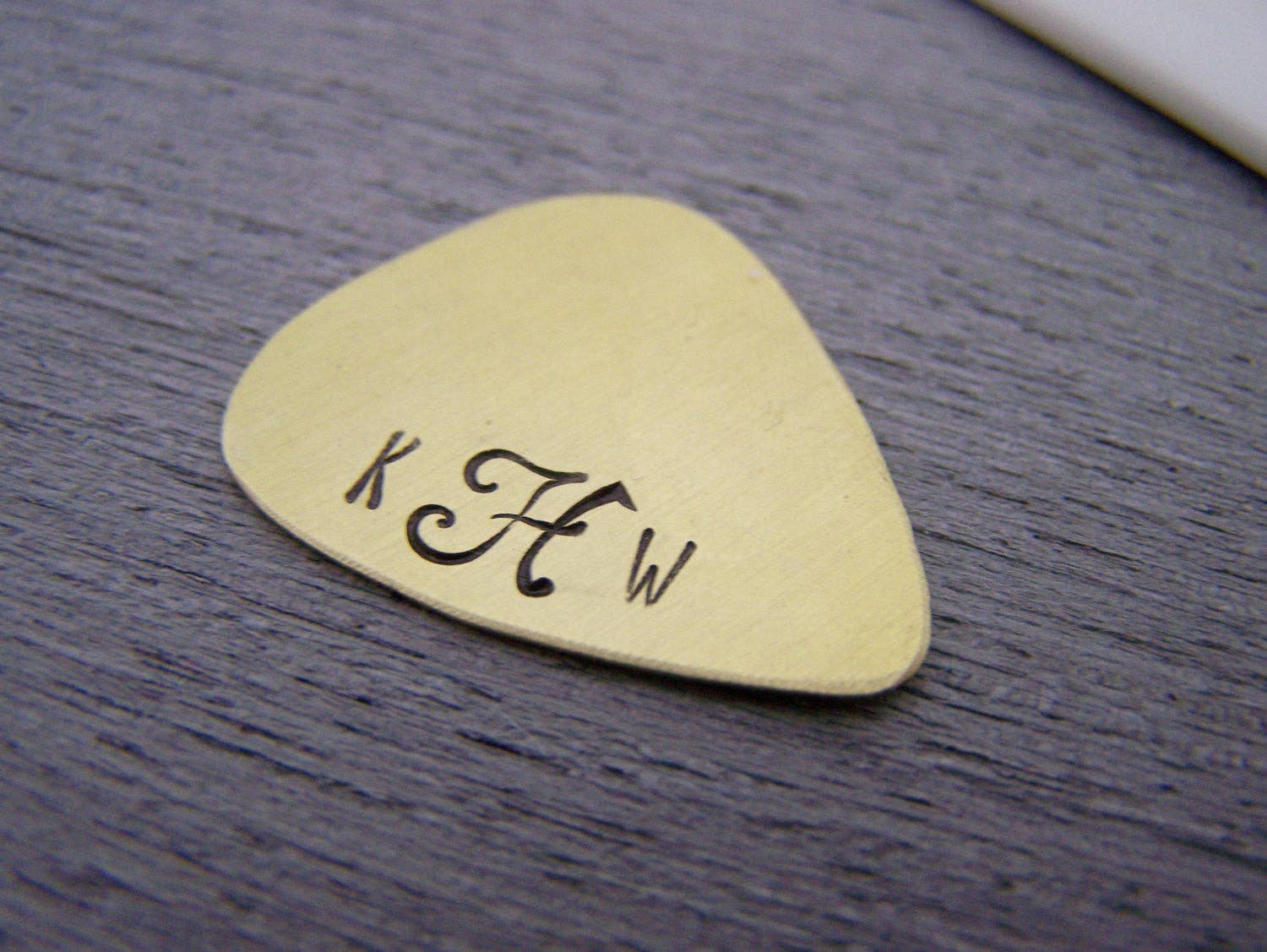 CY Design Studio - Wholesale Individual Charm/Pendant - Script Monogrammed Initial Personalized Guitar Pick0