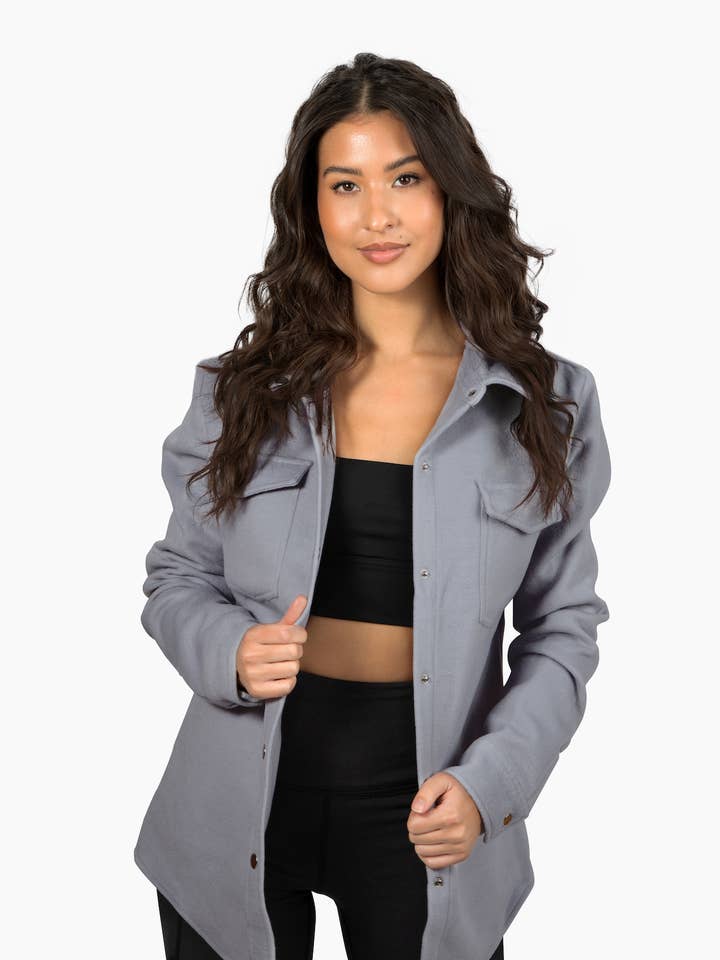 The Dar Wool Shacket for wholesale by Urban Luxe Lifestyles