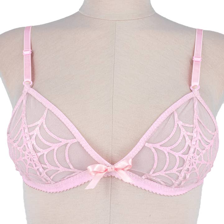 Brassière en toile d'araignée rose scintillante pour la vente par McLaineO