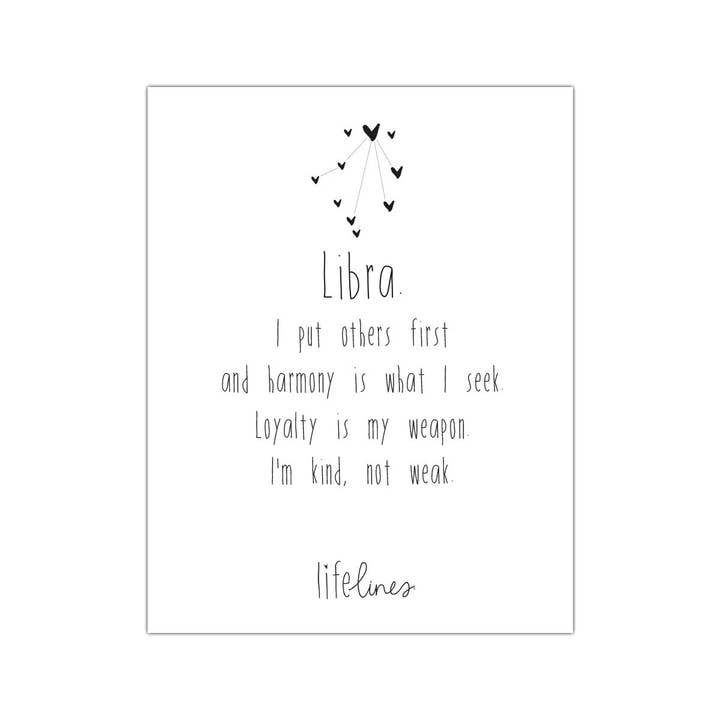 Mini Poster Sterrenbeeld Libra - Engels voor wholesale door Lief Leven