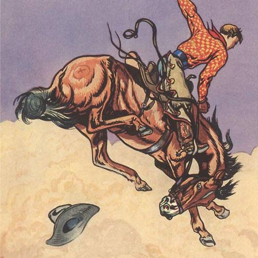 Stampa d'arte CB-215 Bucking Bronco per la vendita all'ingrosso da parte di Found Image Press