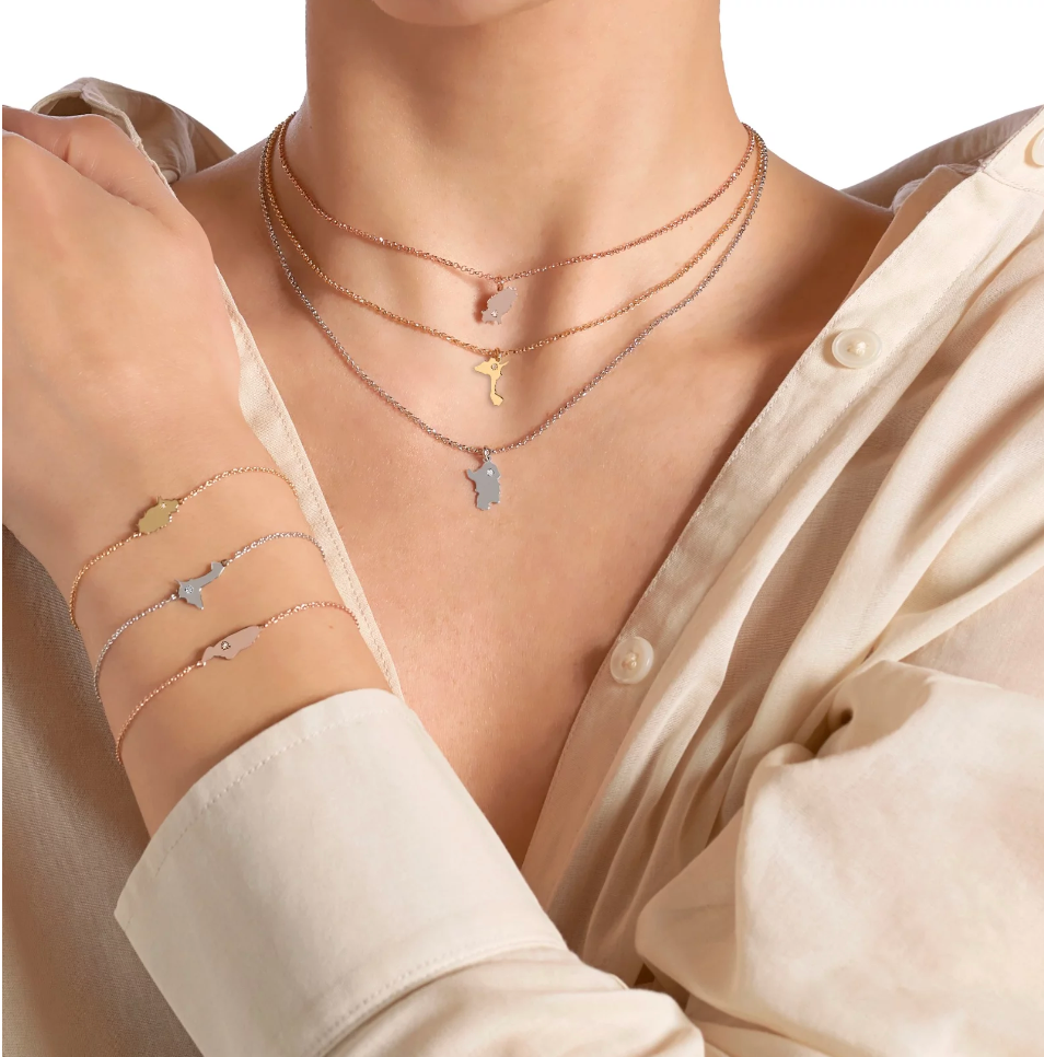 Katerina Ravizza Milano - Wholesale Pendant/Charm Necklace - I-LAND LOVER NECKLACE WITH SILVER AND ZIRCON CHARM1