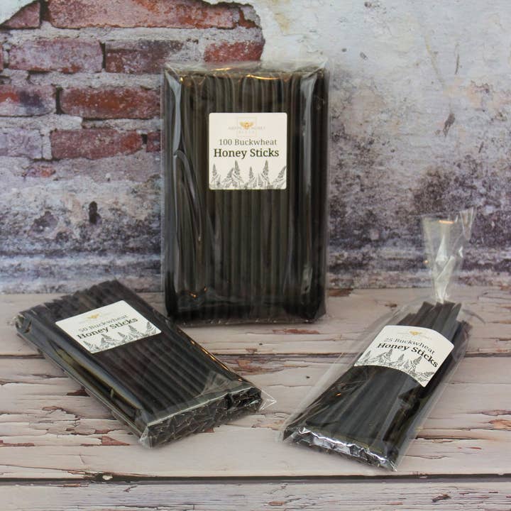 Happy Honey Bee Co. - Wholesale Honey - 50 Buckwheat Honey Sticks - Natural Raw Honey Stick Snacks5