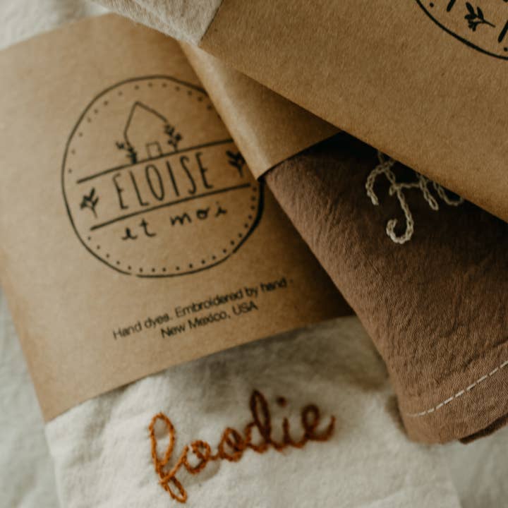 Eloise et moi – wholesale Kökshandduk – Handbroderad Handfärgad Ekologisk bomull Kökshandduk15