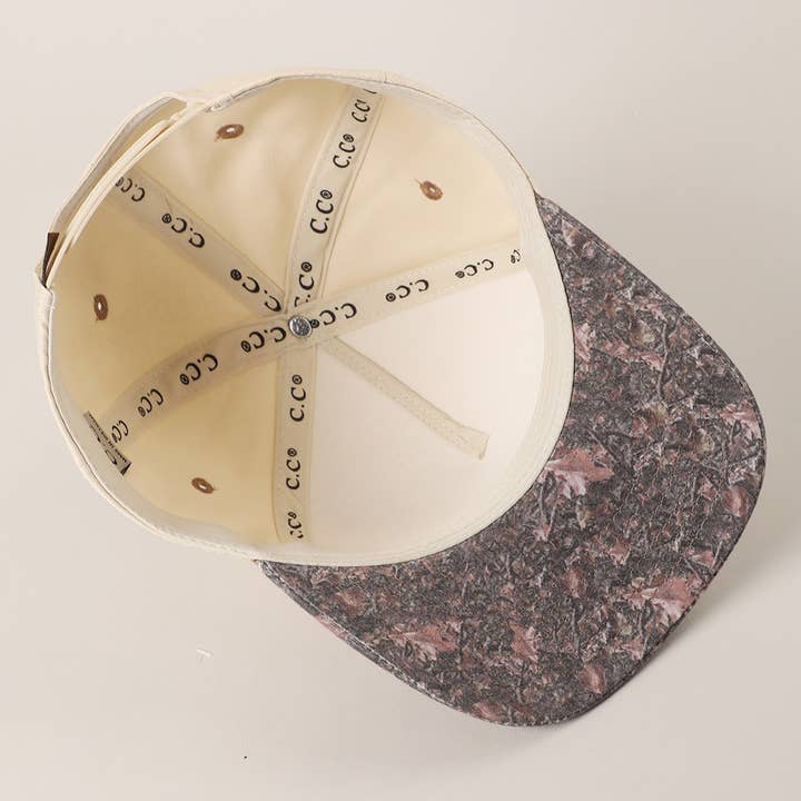 Two Tone Neutral Color BROWN CAMO Trucker Hat for wholesale on Faire4