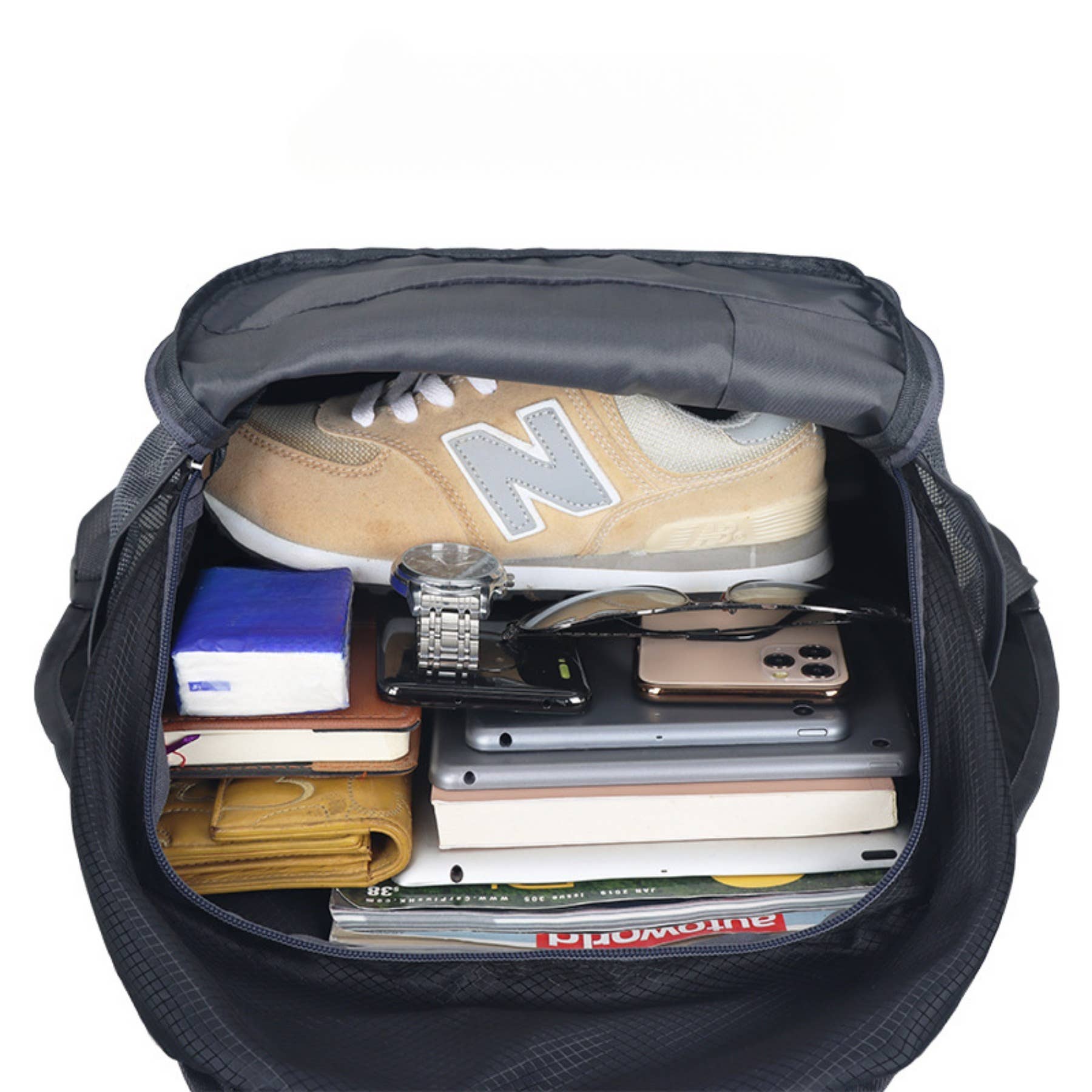 wandf – Mochila - Unissexo por atacado – Mochila Dobrável Leve - Saco de Viagem em Nylon Impermeável4