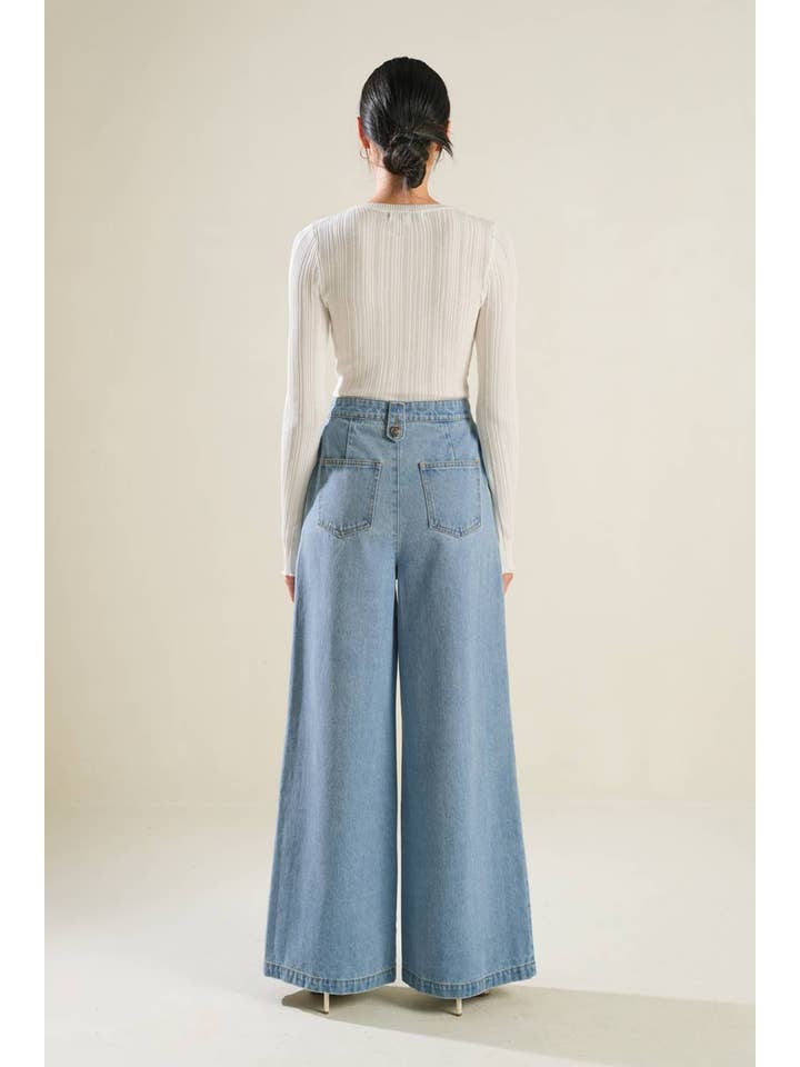 A washed denim pant - FP1353 for wholesale on Faire