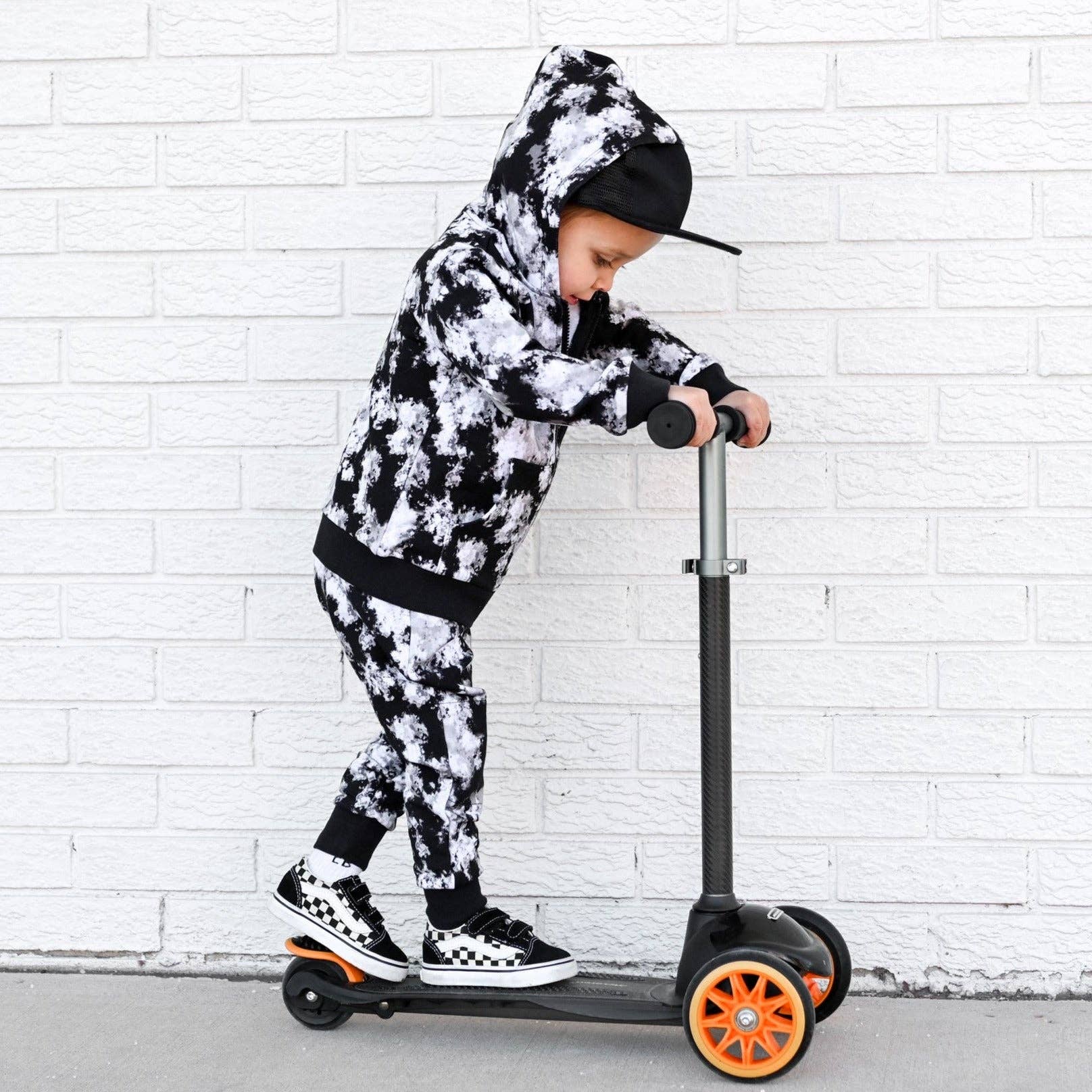 millie + roo LLC - Wholesale Lounge Sweatpants/Joggers - Kids - JOGGERS- Black Tie Dye Bamboo French Terry8