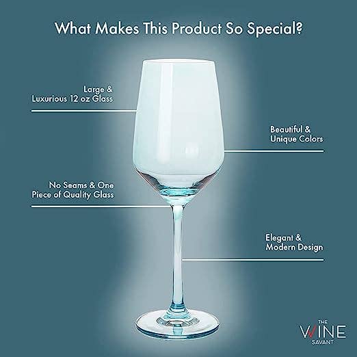 The Wine Savant /  Khen Glassware – Engroshandel Vinglas – Italiensk stil farvet vinglas sæt med 6 glas à 355 ml1