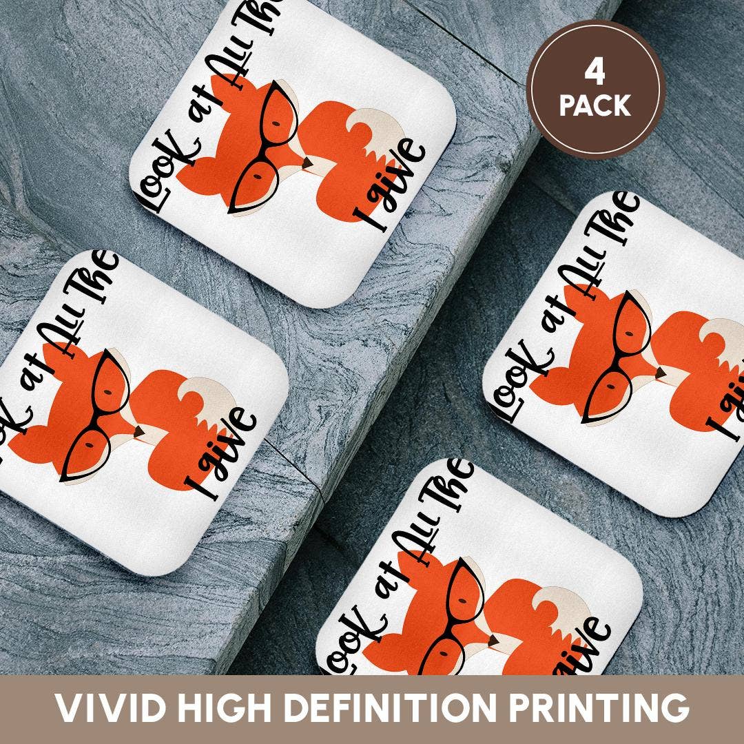 3dRose - Vendita all'ingrosso Sottobicchiere - 3dRose, Guarda Tutte le Volpi che Do, Sottobicchiere12