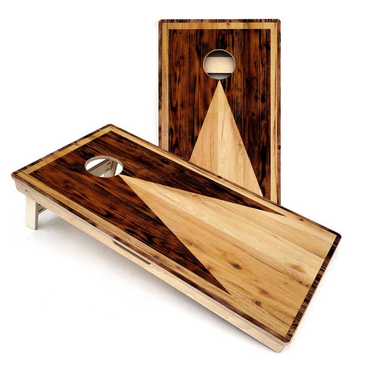Wooden Triangle All-Weather Cornhole Boards for wholesale by Skip's Garage