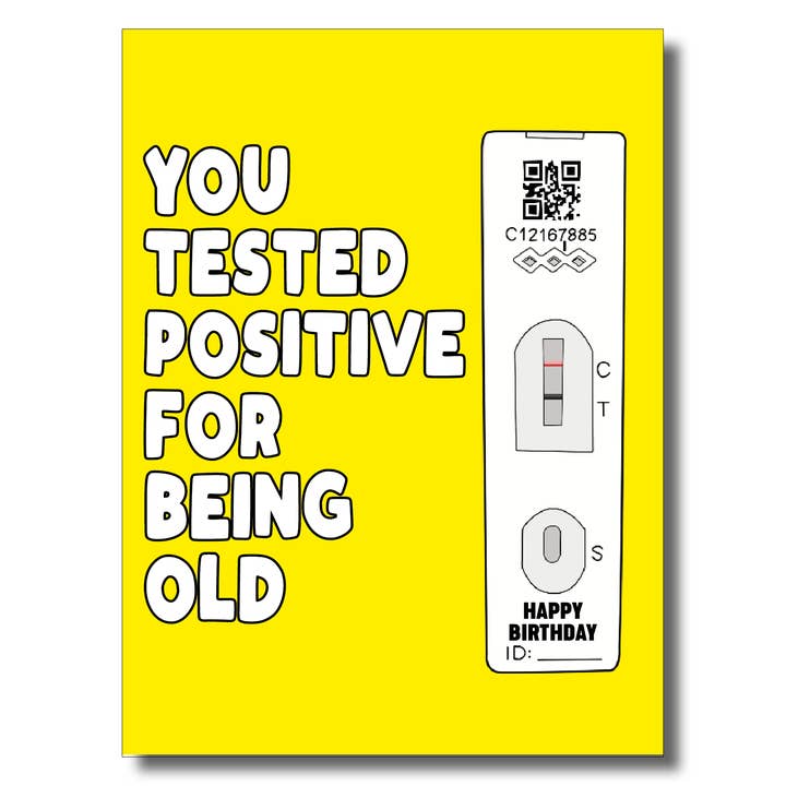 Yellow Tested Positive Old Card for wholesale by Filthy Sentiments